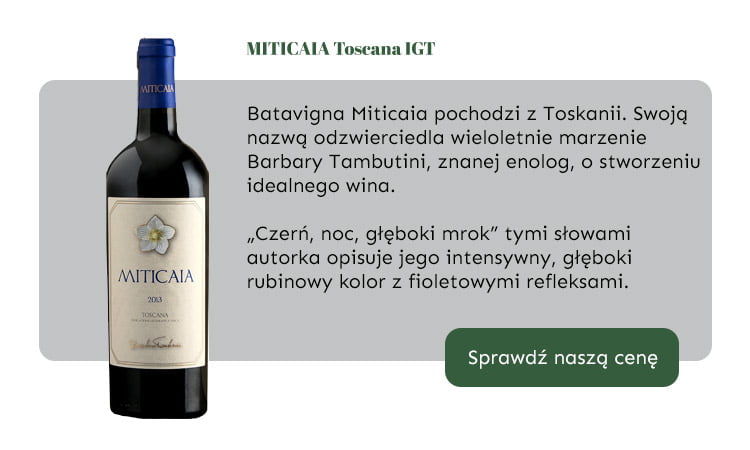 Butelka wina merlot miticaia toscana igt