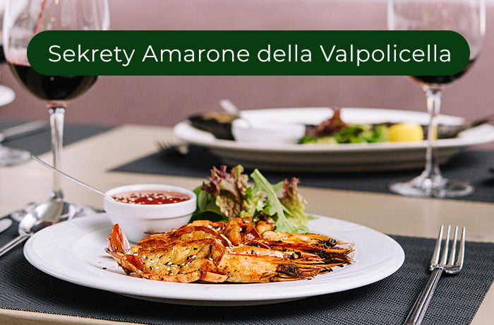 Krewetki z winem Amarone szczepu Molinara