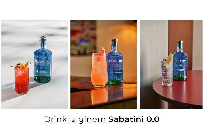 Drinki z ginem bezalkoholowym Sabatini 0.0 w trzech odsłonach