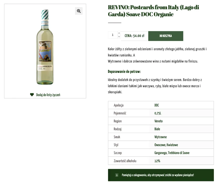 Butelka wina Soave DOC z regionu Veneto