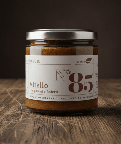 Ragu n85 di vitello con poricini e finferli