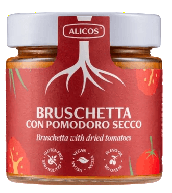 bruschetta con pomodoro e pomodoro secco