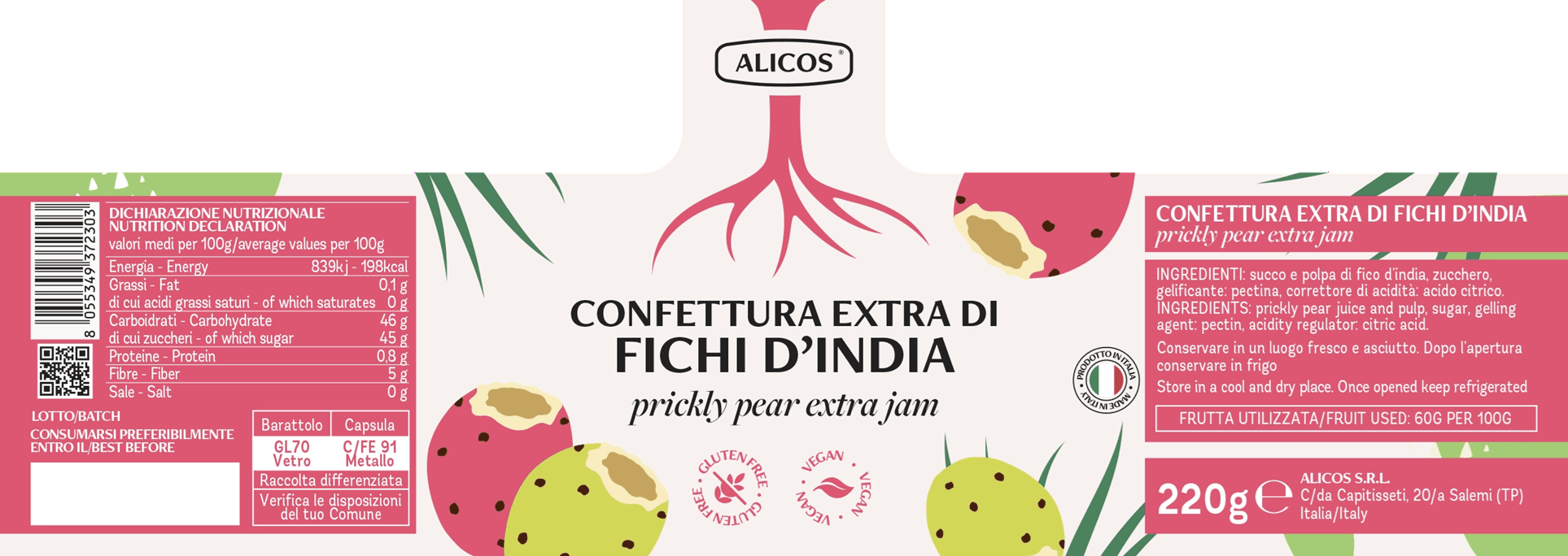 confettura extra di fichi d'india etykieta