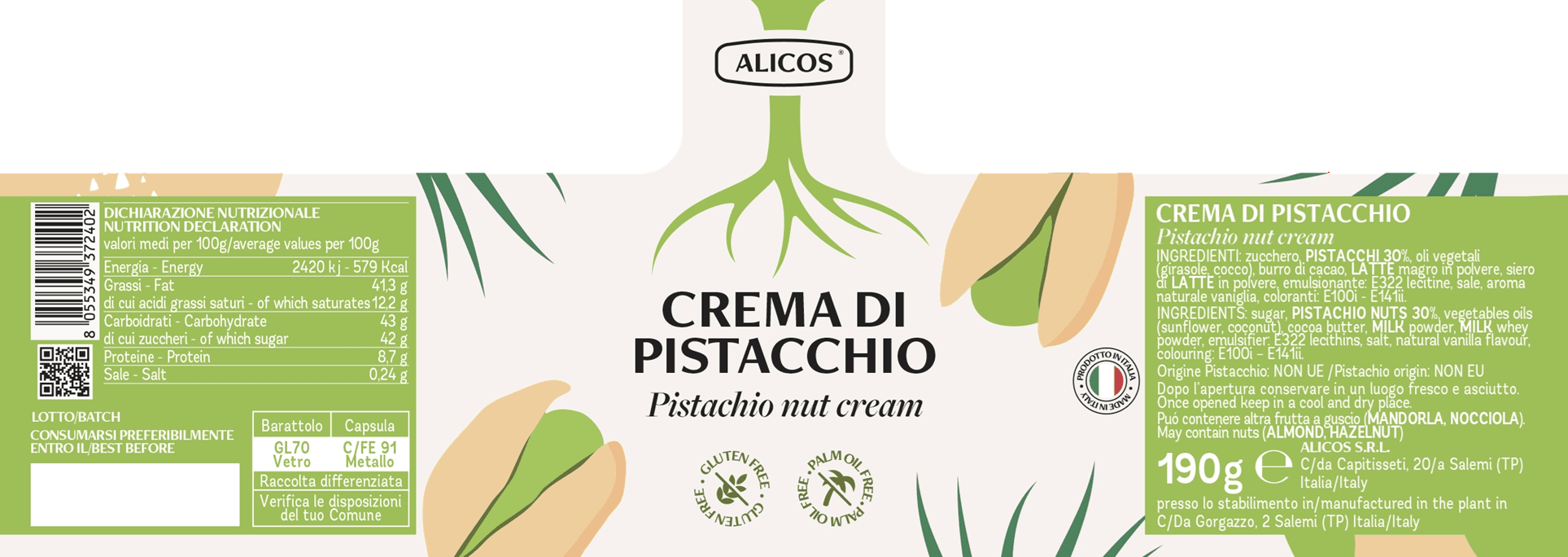 crema di pistacchio etykieta