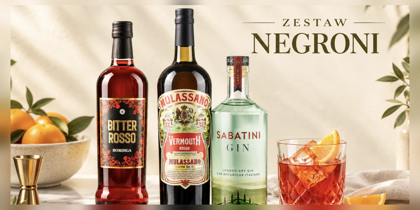 Zestaw Negroni: Bitter Rosso Bordiga, Vermouth Mulassano i Sabatini Gin